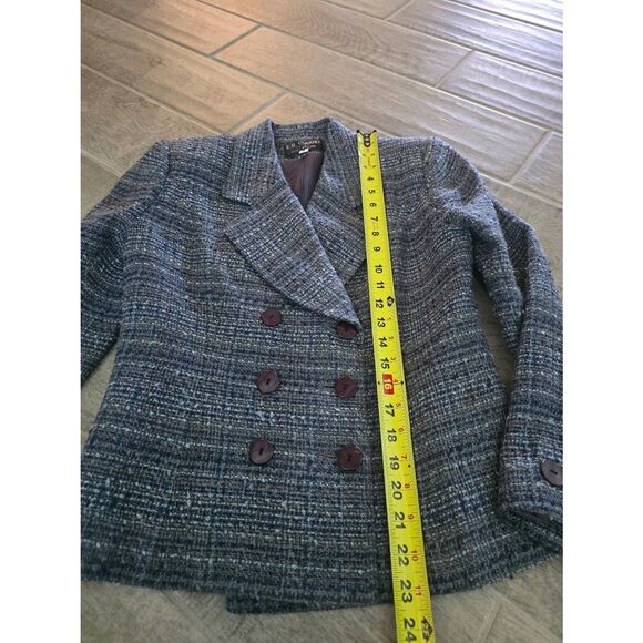 Women's Vintage E.R. Gerard for Renlyn Tweed Double Breasted Skirt Suit Set Blue - Picture 4 of 10